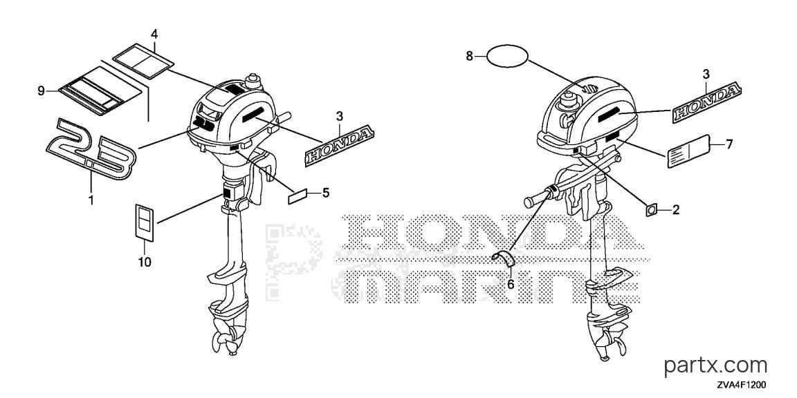 Honda BF2.3DH LCHA - LABEL
