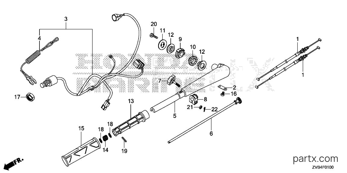 Honda BF4AH SHNA - HANDLEBAR