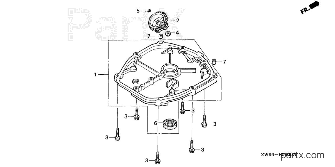 Honda BF2D6 LCHA - CRANKCASE COVER