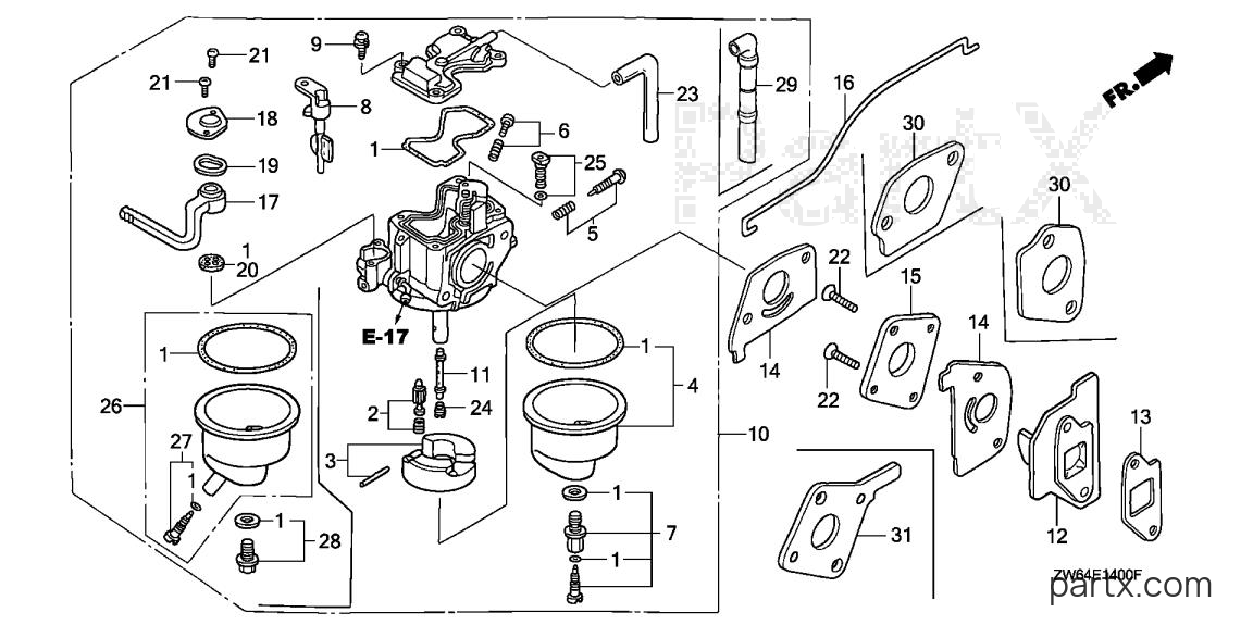 Honda BF2D3 SCAB - CARBURETOR
