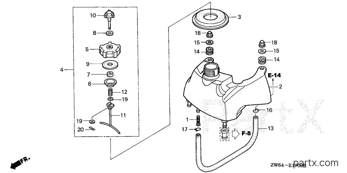 Honda BF2D1 SA - FUEL TANK (1)