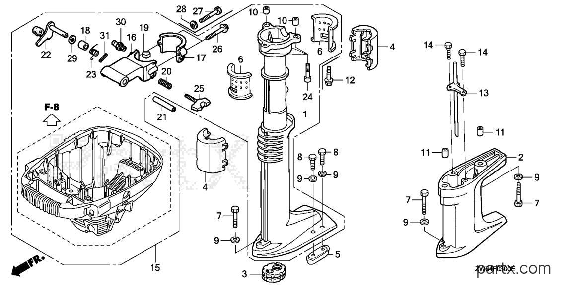 Honda BF2D4 LCHA - EXTENSION CASE