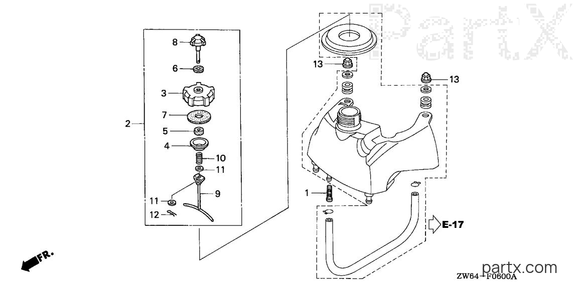 Honda BF2D5 SCAB - FUEL TANK (2)