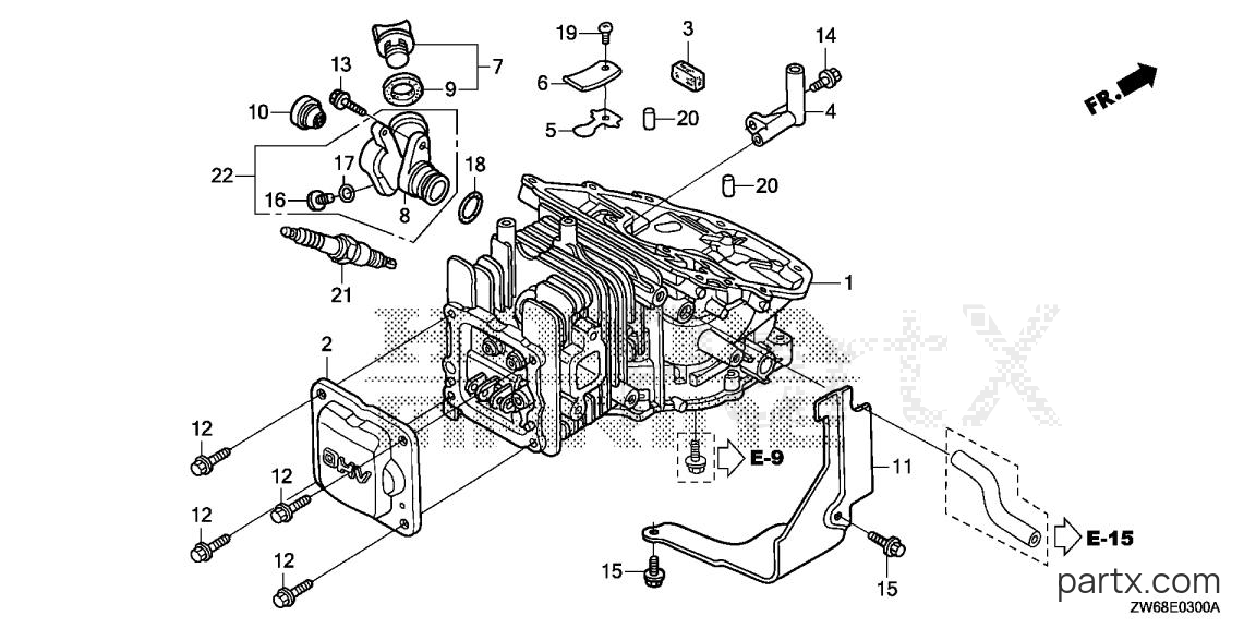 Honda BF2DK0 LCHA - CYLINDER