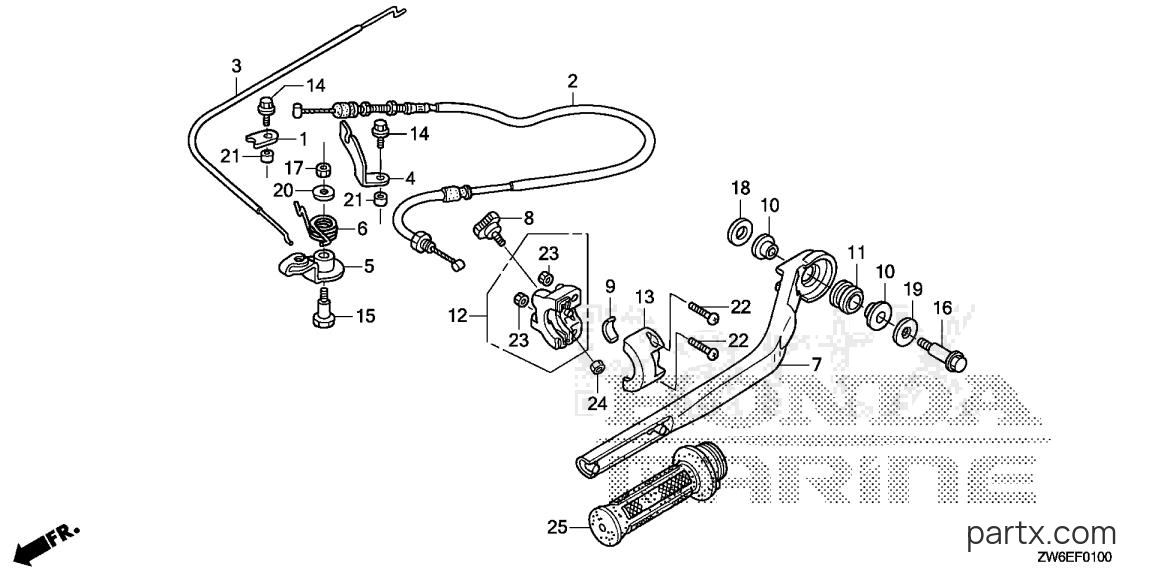 Honda BF2.3DK2 SCHA - HANDLEBAR