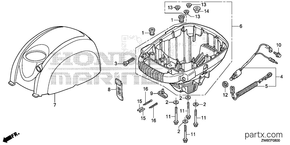 Honda BF2.3DK2 LCHA - ENGINE COVER