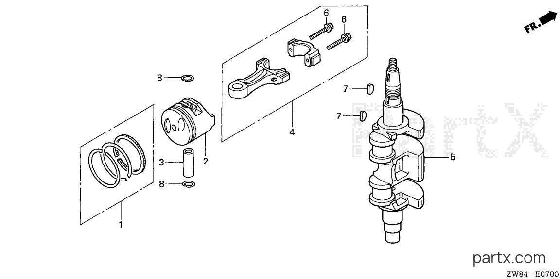 Honda BF8D1 LHSA - PISTON - CONNECTING ROD