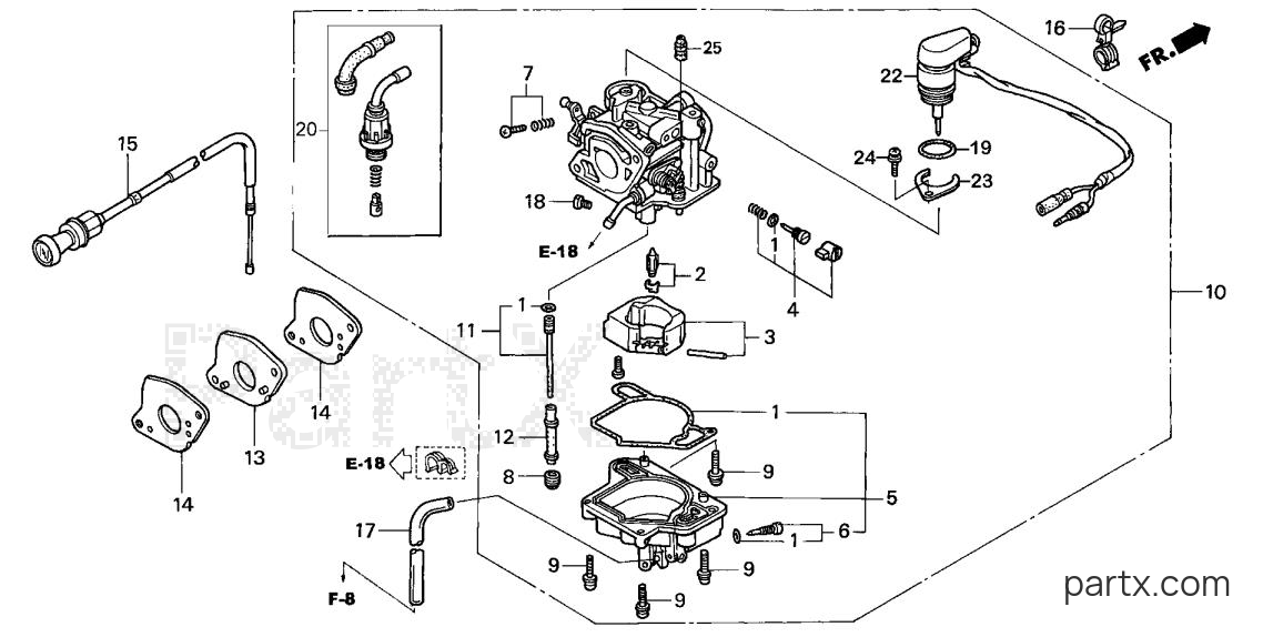 Honda BF8D1 SRA - CARBURETOR