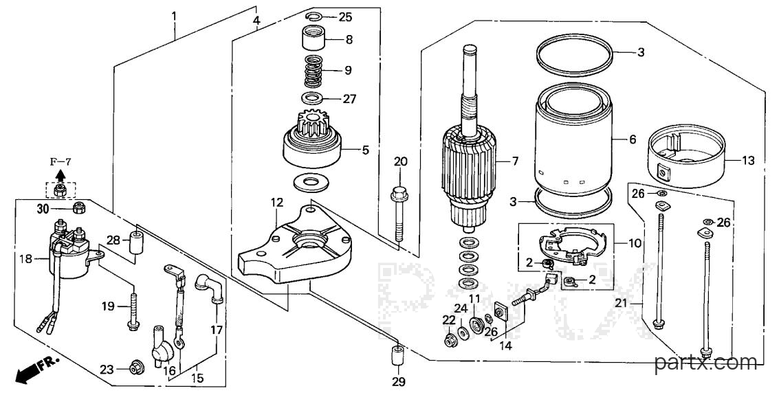 Honda BFP9.9D1 XRA - STARTER MOTOR