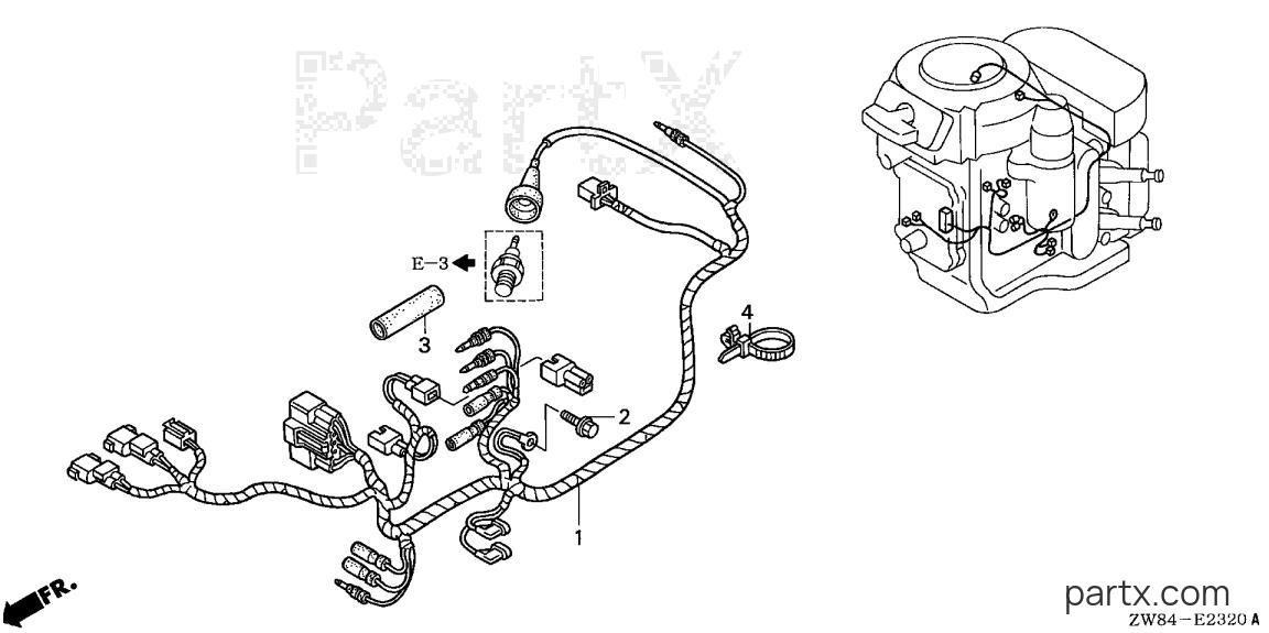 Honda BF8D1 LHSA - WIRE HARNESS