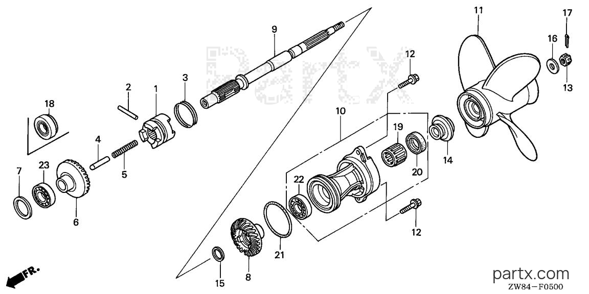 Honda BFP9.9D2 XHA - PROPELLER SHAFT - PROPELLER