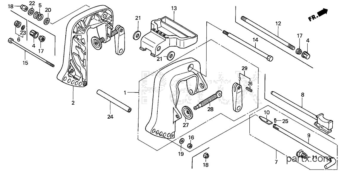 Honda BFP9.9D1 XRA - STERN BRACKET