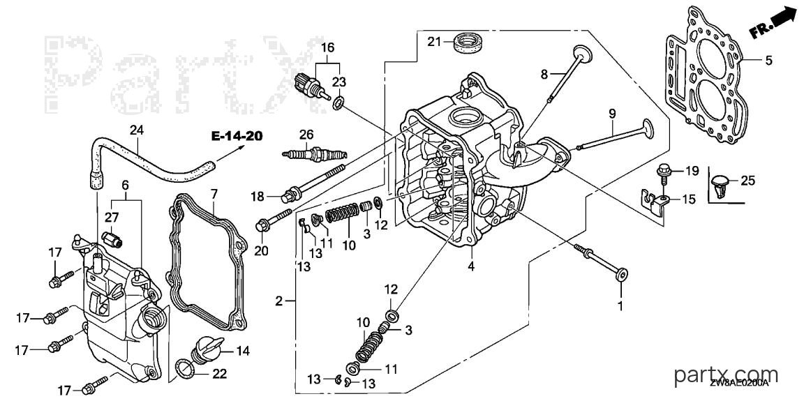 Honda BF9.9D5 SRTA - CYLINDER HEAD