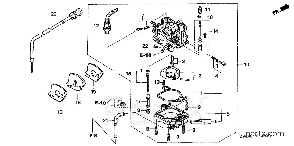 Honda BFP9.9D5 XHA - CARBURETOR (MANUAL)