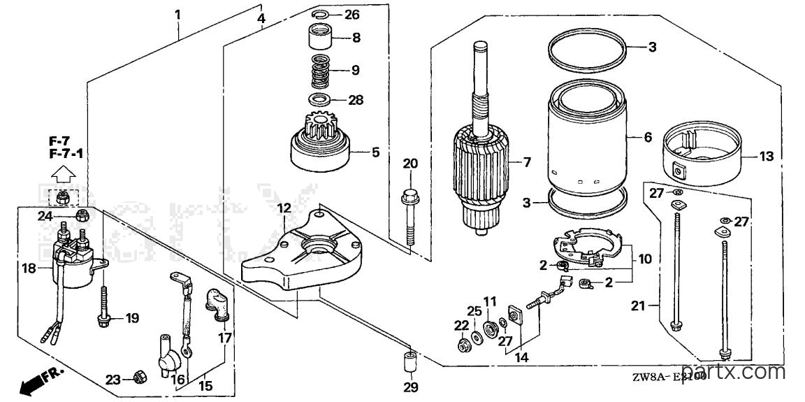 Honda BF8D6 LRA - STARTER MOTOR