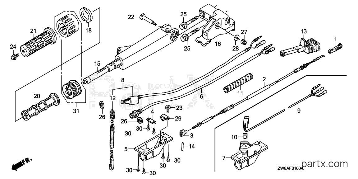 Honda BF9.9D6 LHA - HANDLEBAR