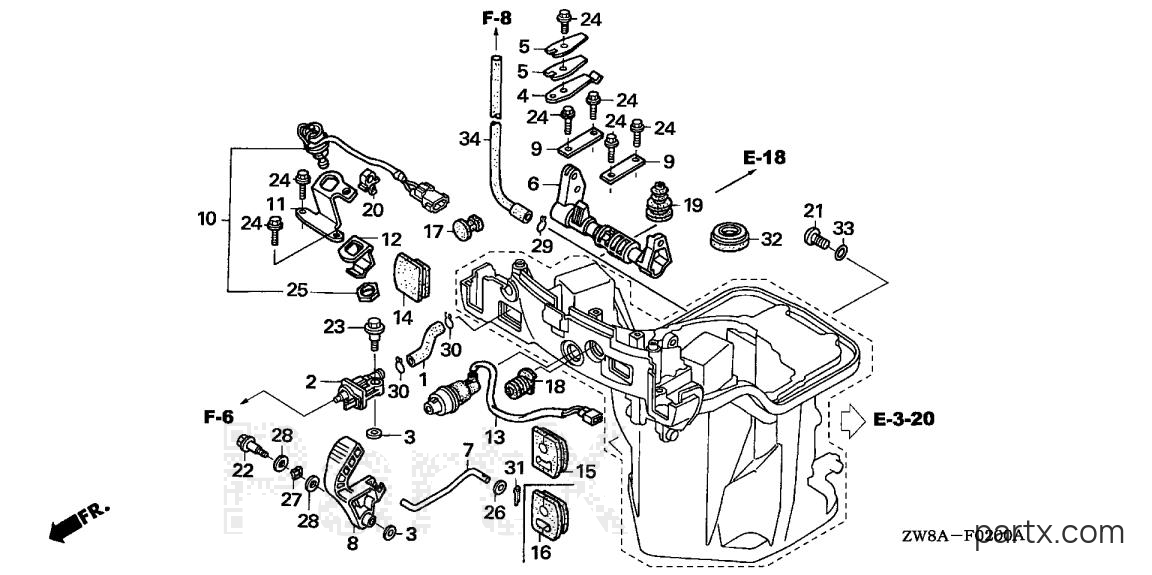 Honda BF9.9D5 SHSA - SHIFT SHAFT (HANDLE SPECIFICATION)