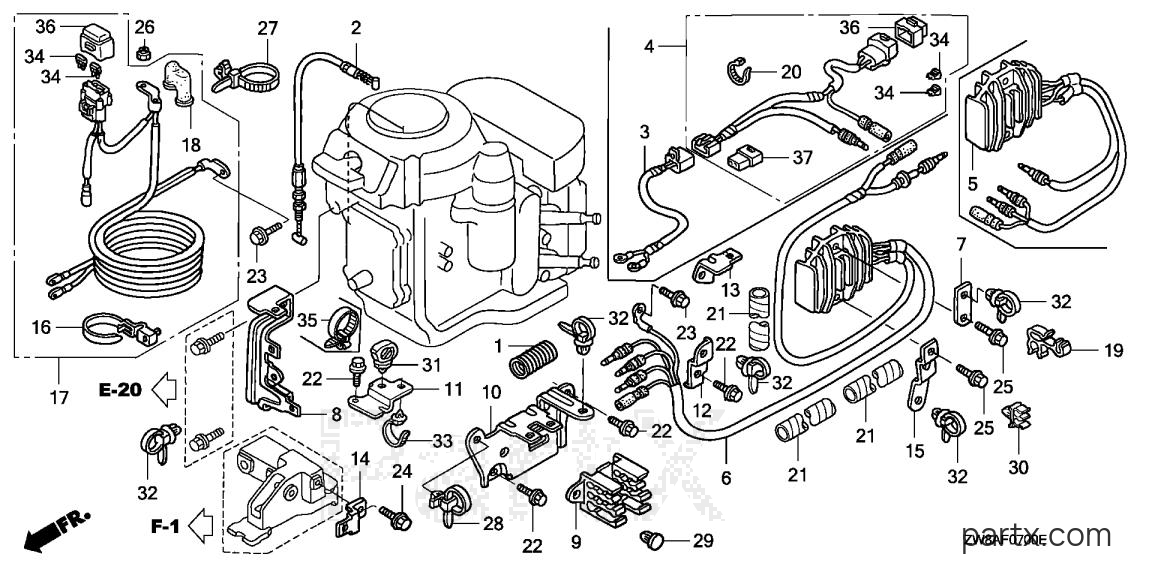 Honda BFP8D5 LHA - REGULATOR - STARTER CABLE (1)