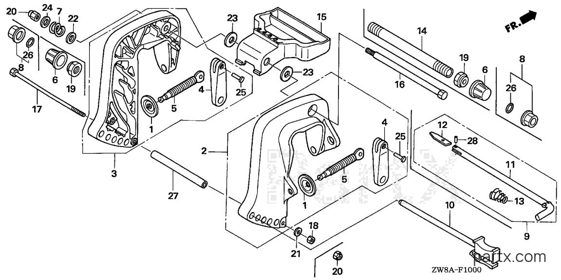 Honda BF9.9D6 LHA - STERN BRACKET (1)