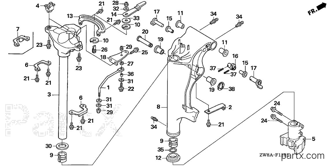 Honda BFP9.9D6 LHTA - SWIVEL CASE (2)