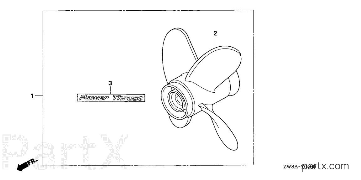 Honda BF8D6 LHA - PROPELLER KIT