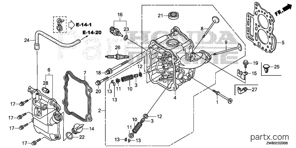Honda BF9.9DK0 SHSA - CYLINDER HEAD