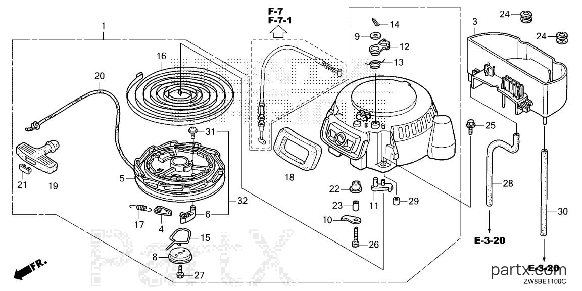 Honda BFP9.9DK0 XHA - RECOIL STARTER