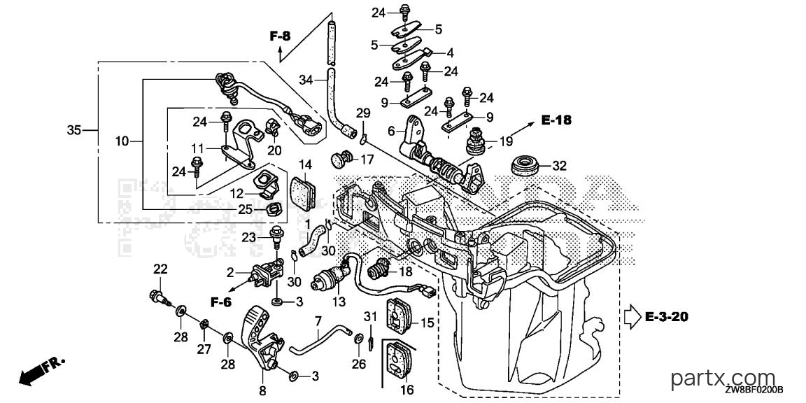 Honda BFP9.9DK0 LHA - SHIFT SHAFT (HANDLE SPECIFICATION)