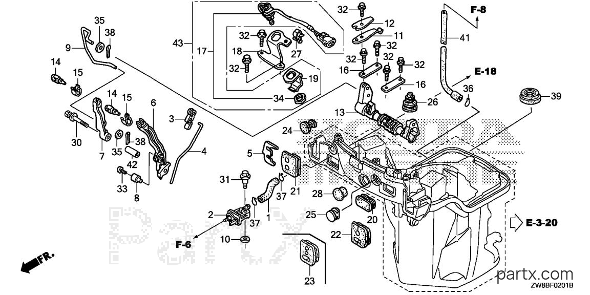 Honda BFP8DK2 LRTA - SHIFT SHAFT (REMOTE SPECIFICATION)