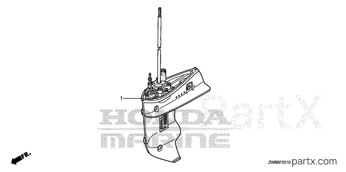 Honda BF8DK0 SHA - GEAR CASE ASSY.