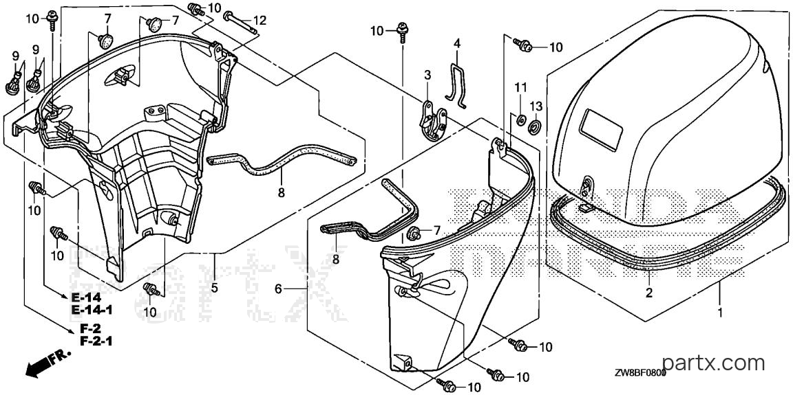 Honda BF9.9DK2 LHA - ENGINE COVER