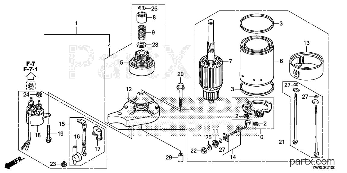 Honda BF9.9DK3 SHSA - STARTER MOTOR