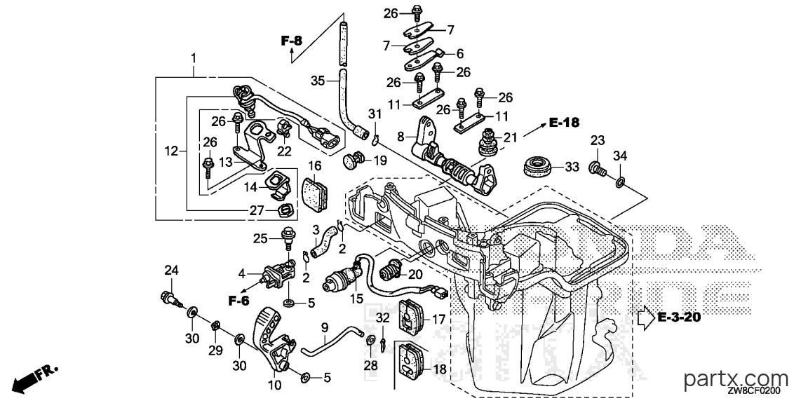 Honda BFP9.9DK3 XHSA - SHIFT SHAFT (HANDLE SPECIFICATION)