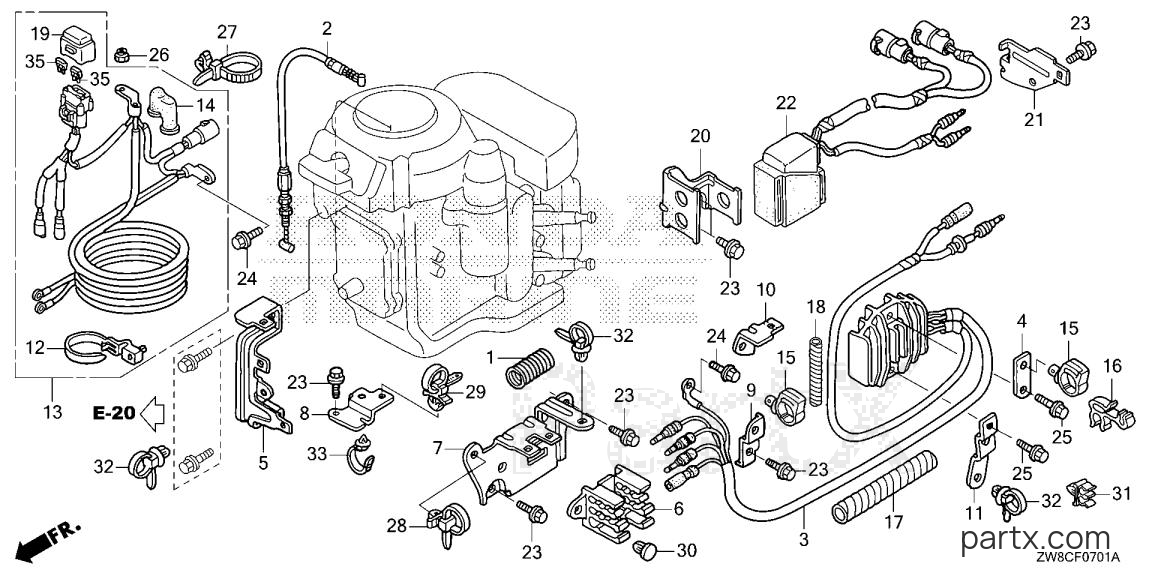 Honda BFP8DK3 LRTA - REGULATOR - STARTER CABLE (2)