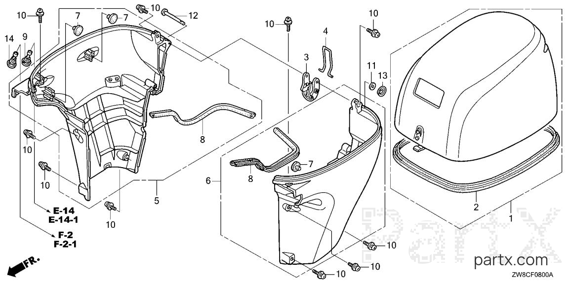 Honda BF9.9DK3 LHSA - ENGINE COVER