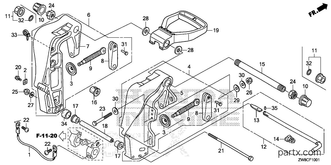 Honda BFP8DK3 LHTA - STERN BRACKET (2)