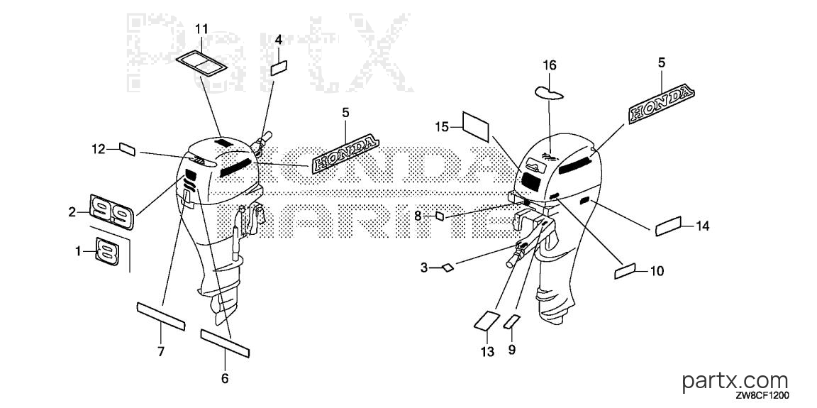 Honda BFP9.9DK3 LHTA - LABEL