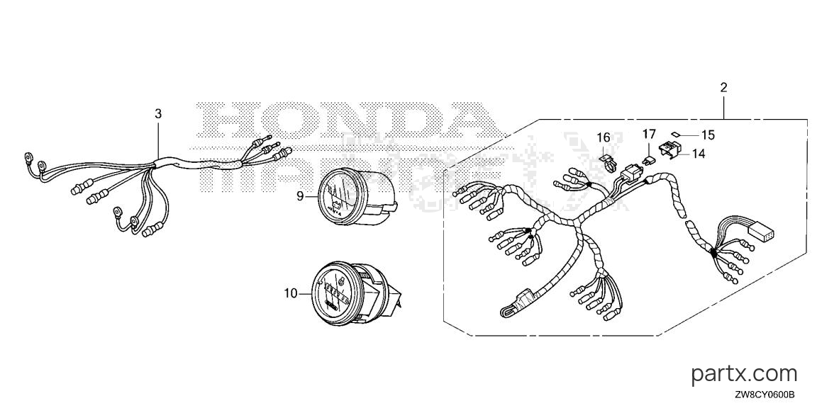 Honda BF9.9DK3 LRA - METER