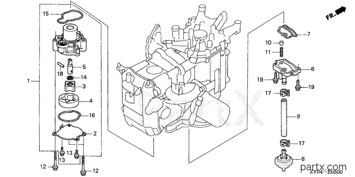 Honda BF15D3 LHTA - OIL PUMP