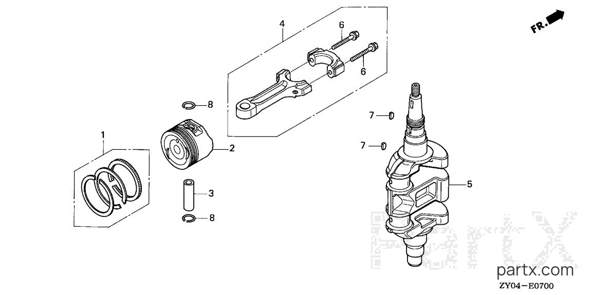 Honda BF20D3 LHSA - CRANKSHAFT - PISTON