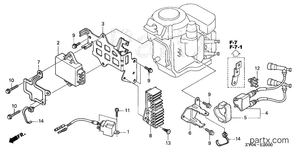 Honda BF20D4 LHA - IGNITION COIL - C.D.I. UNIT