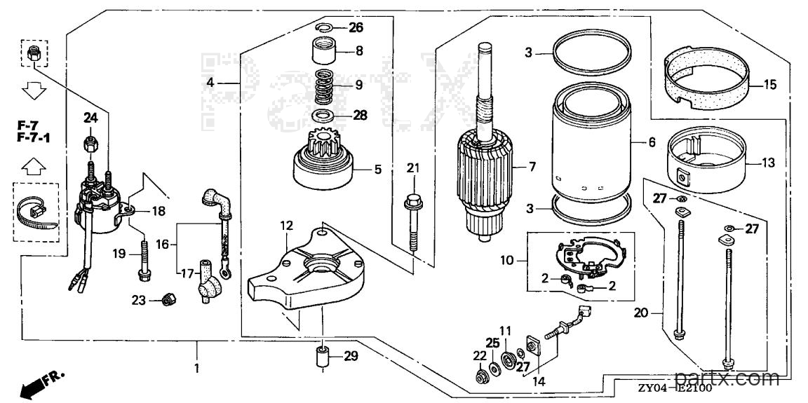 Honda BF15D4 LHTA - STARTER MOTOR