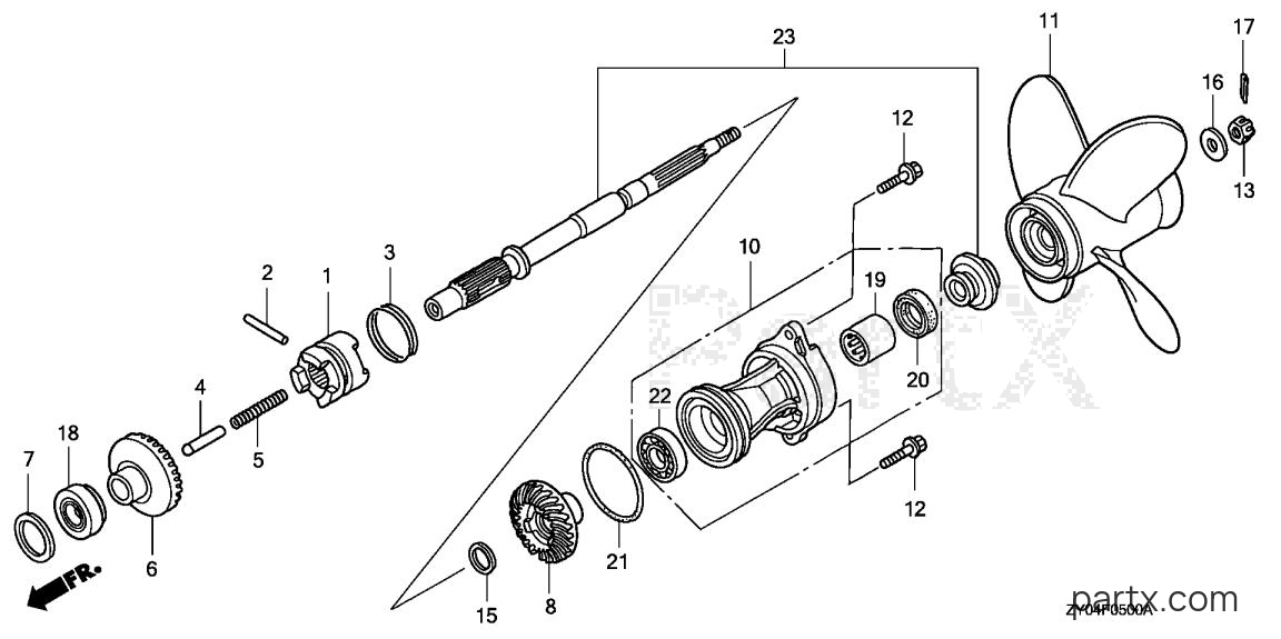 Honda BFP15D3 XRTA - PROPELLER SHAFT - PROPELLER