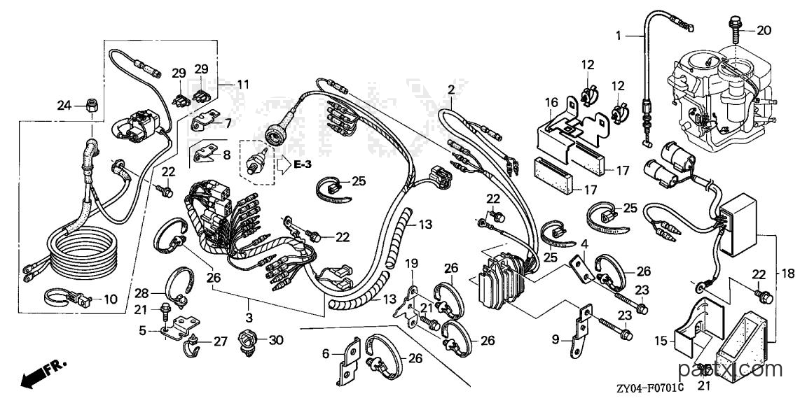 Honda BF20D3 SRA - WIRE HARNESS - REGULATOR - STARTER CABLE (2)