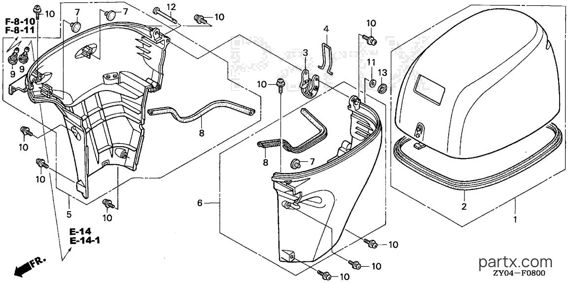 Honda BF15D4 LHA - ENGINE COVER (1)