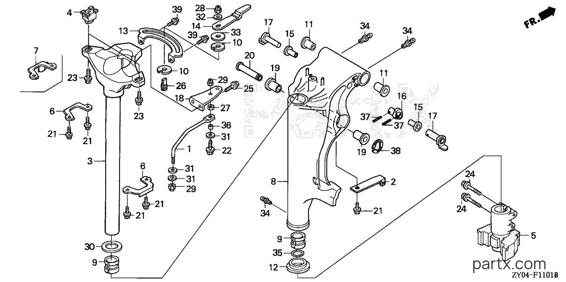 Honda BF15D4 LHTA - SWIVEL CASE (2)