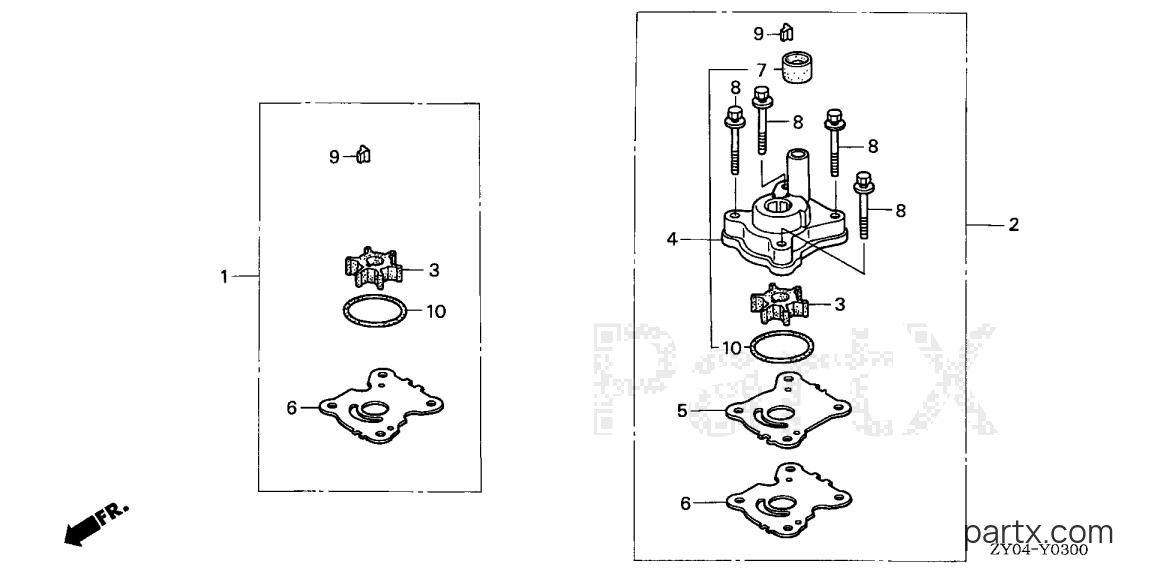 Honda BF20D3 LHSA - WATER PUMP IMPELLER KIT