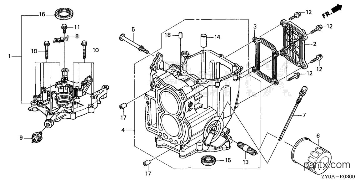Honda BF20D6 LHA - CYLINDER BLOCK