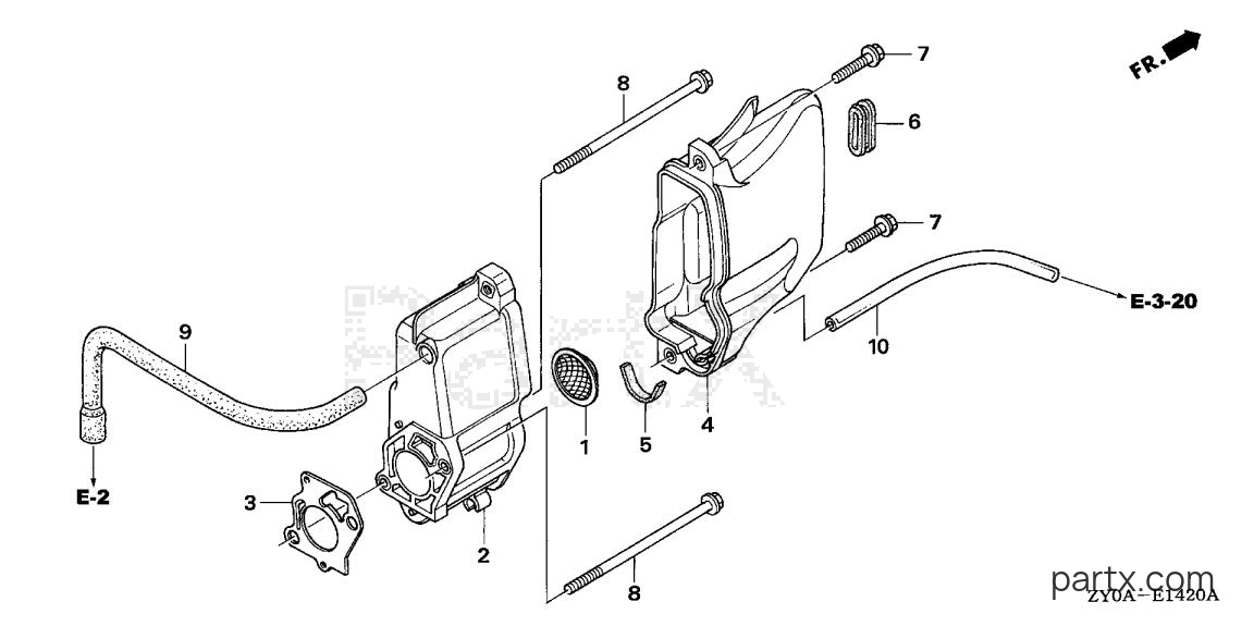 Honda BF15D5 SHSA - MUFFLER COVER
