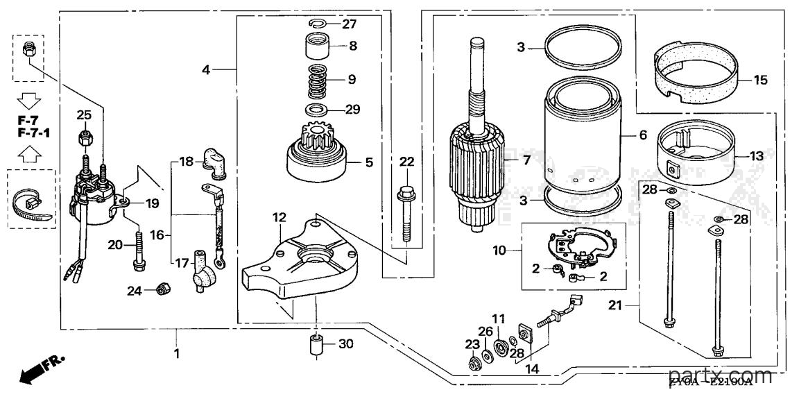 Honda BF20D5 SHTA - STARTER MOTOR